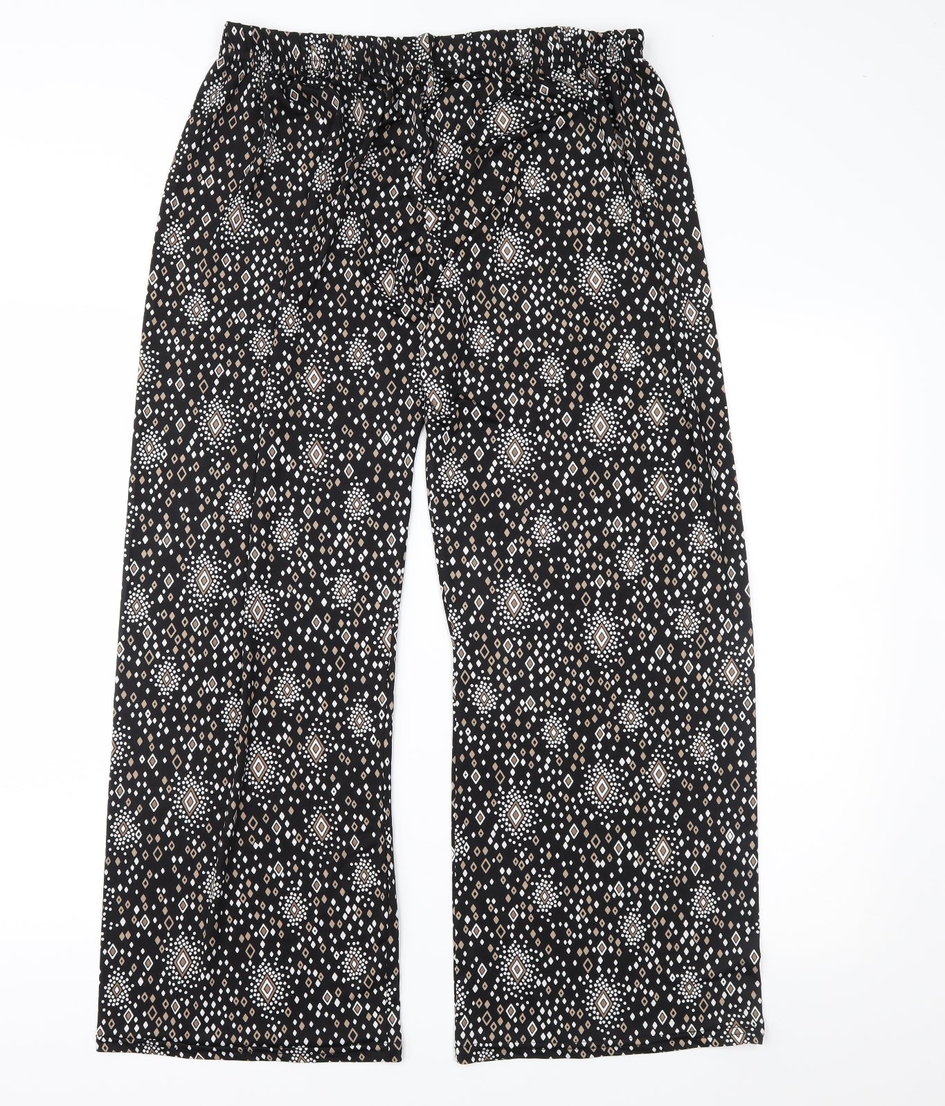 Preworn Womens Black Geometric  Trousers  Size L L27 in