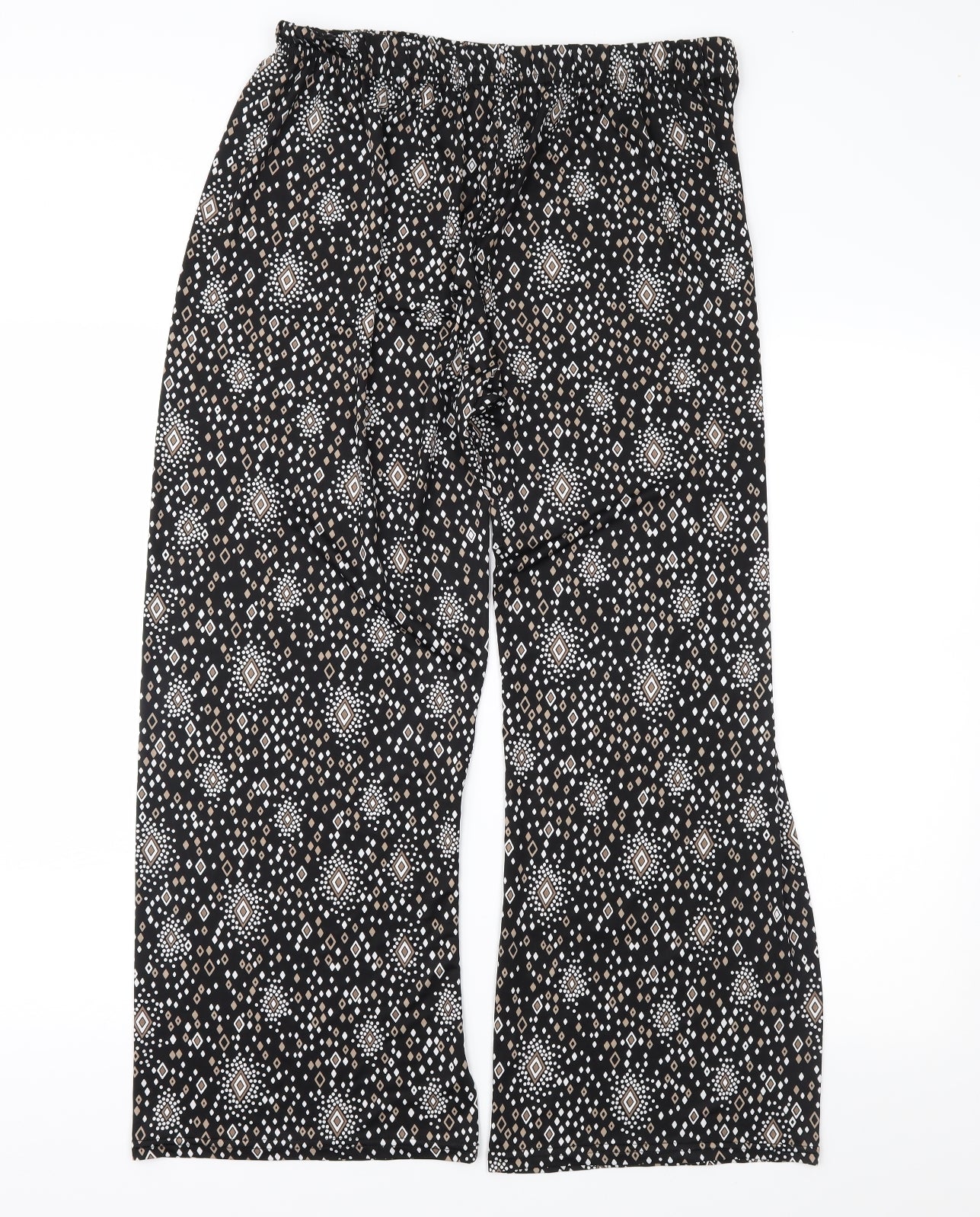Preworn Womens Black Geometric  Trousers  Size L L27 in