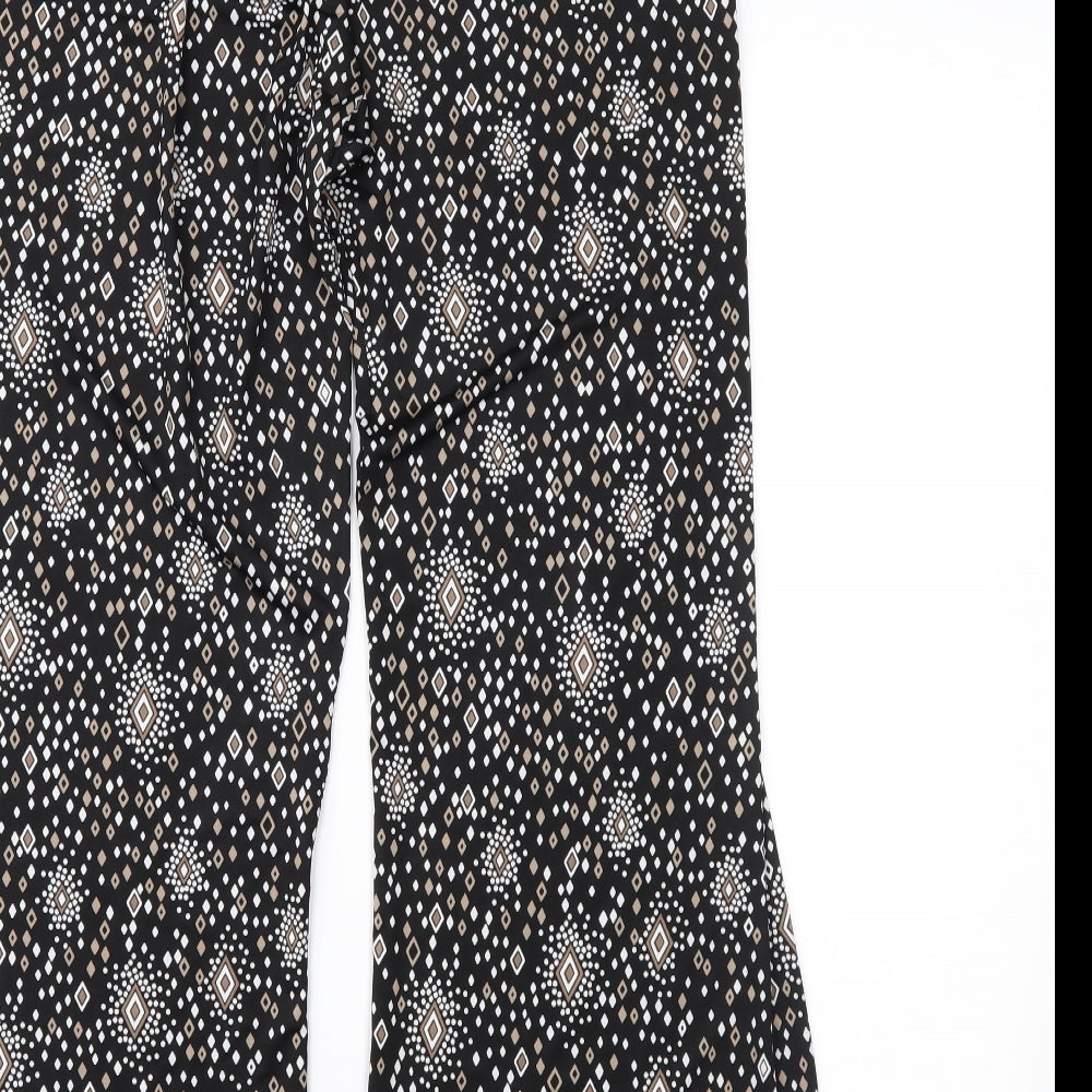 Preworn Womens Black Geometric  Trousers  Size L L27 in
