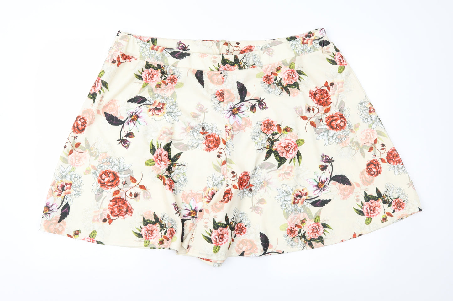 Simply Be Womens Beige Floral  Culotte Shorts Size 24