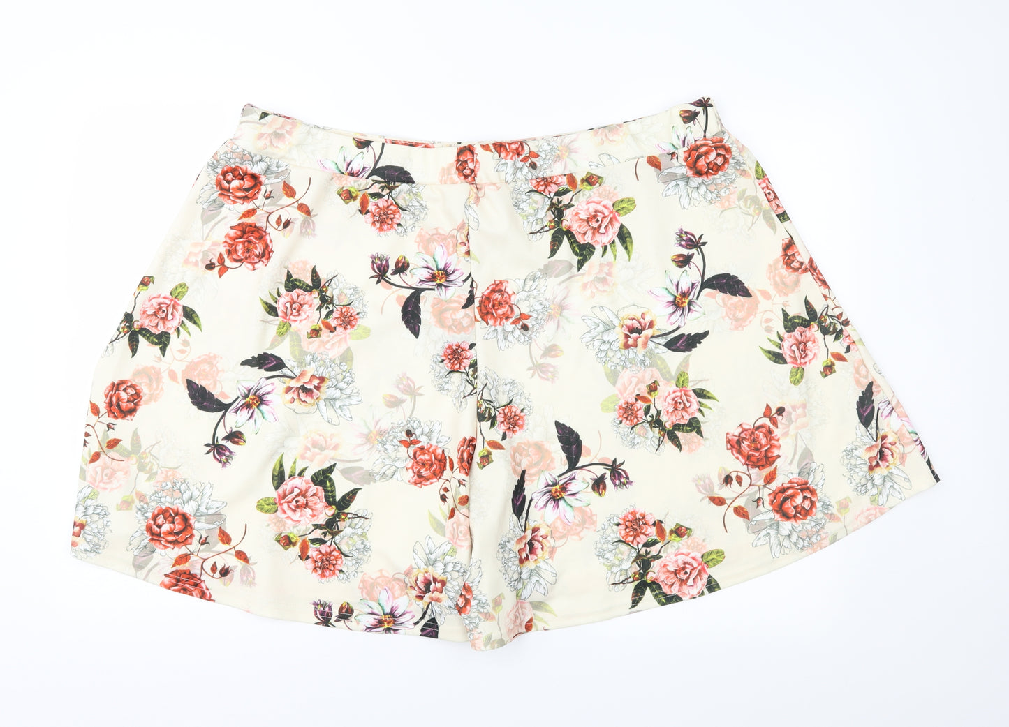 Simply Be Womens Beige Floral  Culotte Shorts Size 24
