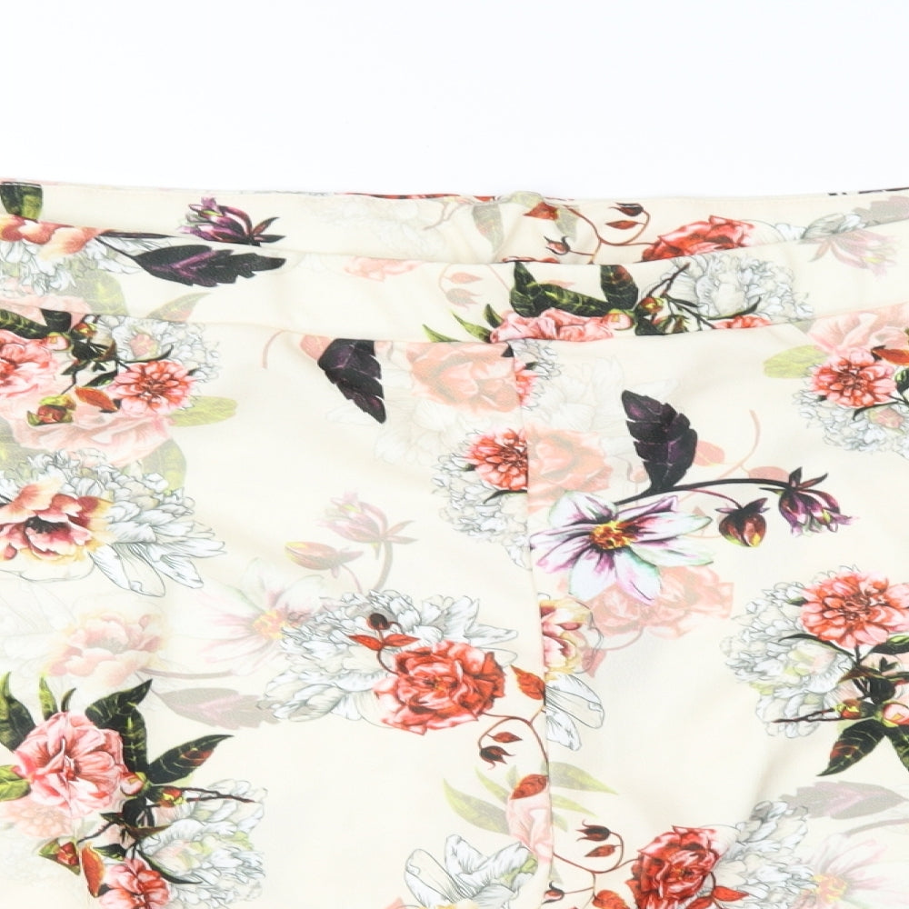 Simply Be Womens Beige Floral  Culotte Shorts Size 24
