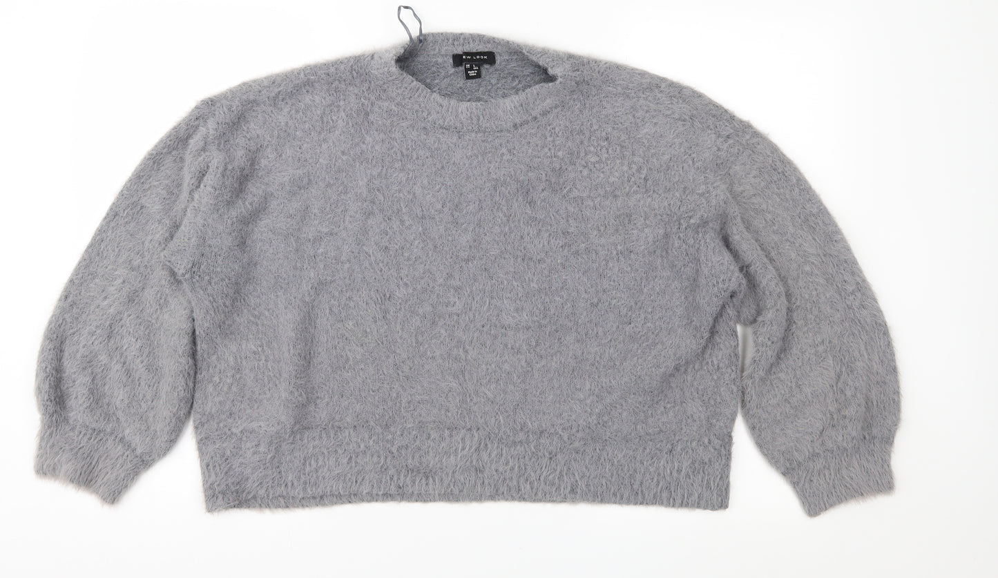 New Look Womens Grey  Knit Pullover Jumper Size L