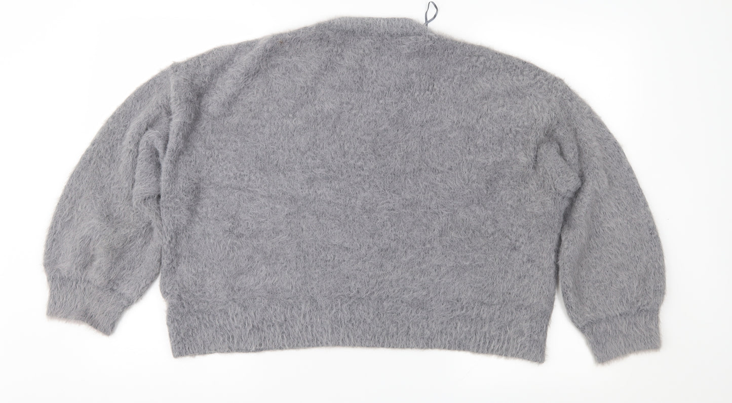 New Look Womens Grey  Knit Pullover Jumper Size L