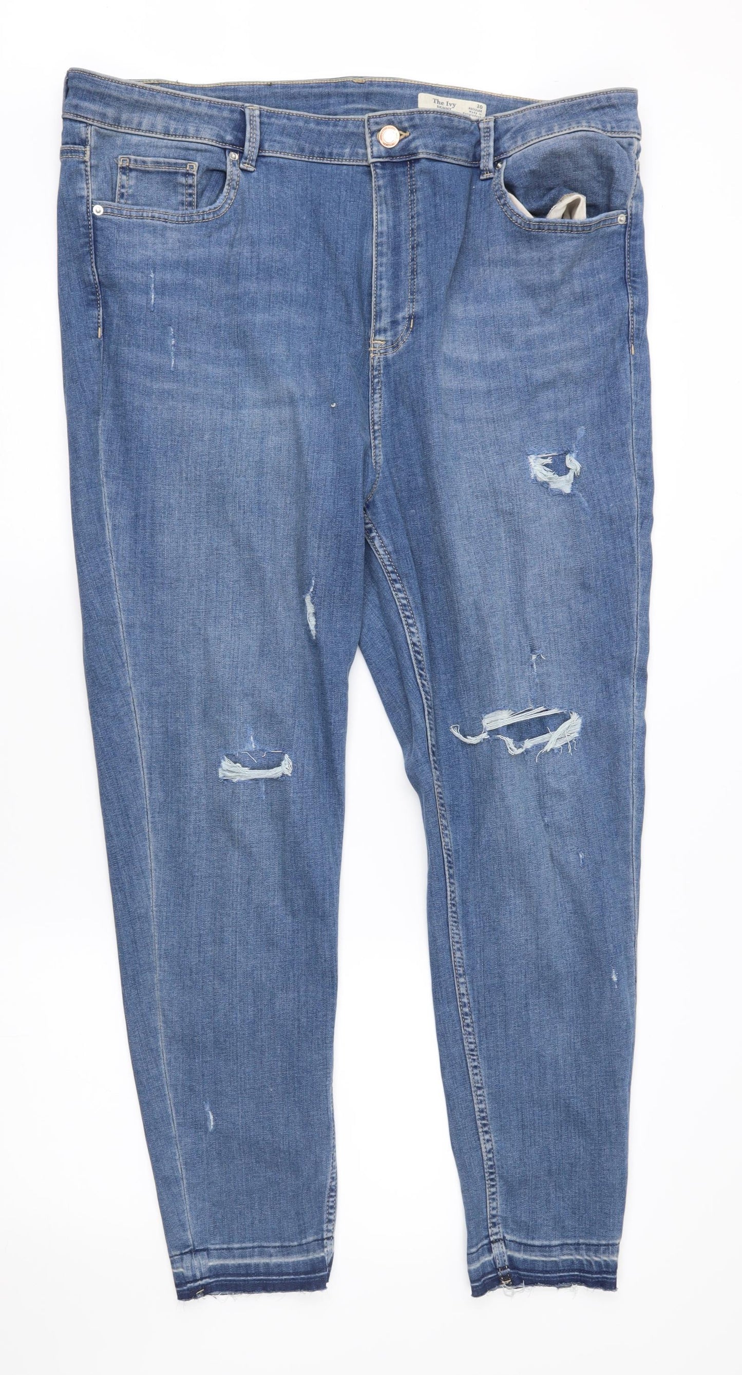 Marks and Spencer Womens Blue  Denim Skinny Jeans Size 20 L28 in