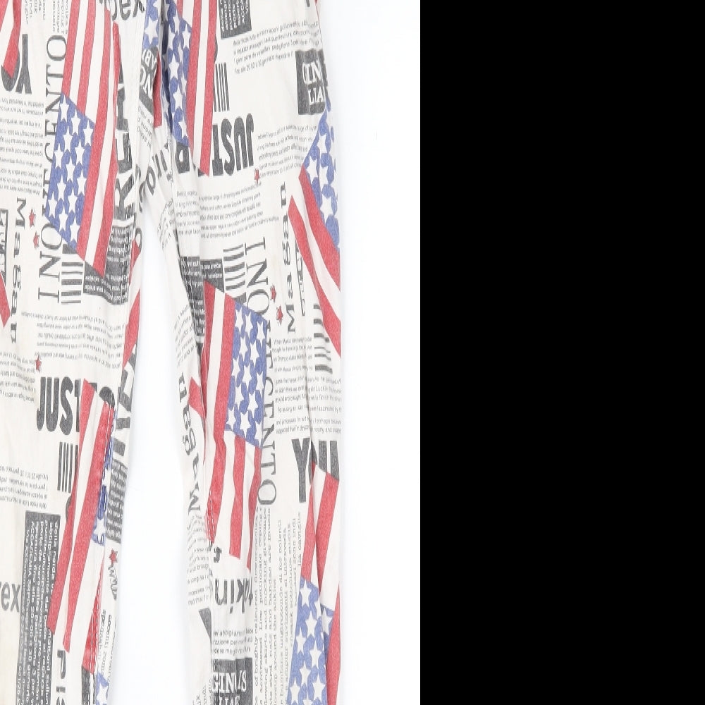 Toxik3 Womens White Geometric Denim Skinny Jeans Size 6 L29 in