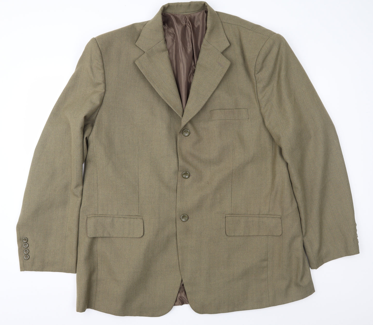 Preworn Mens Brown Striped  Jacket Suit Jacket Size 50