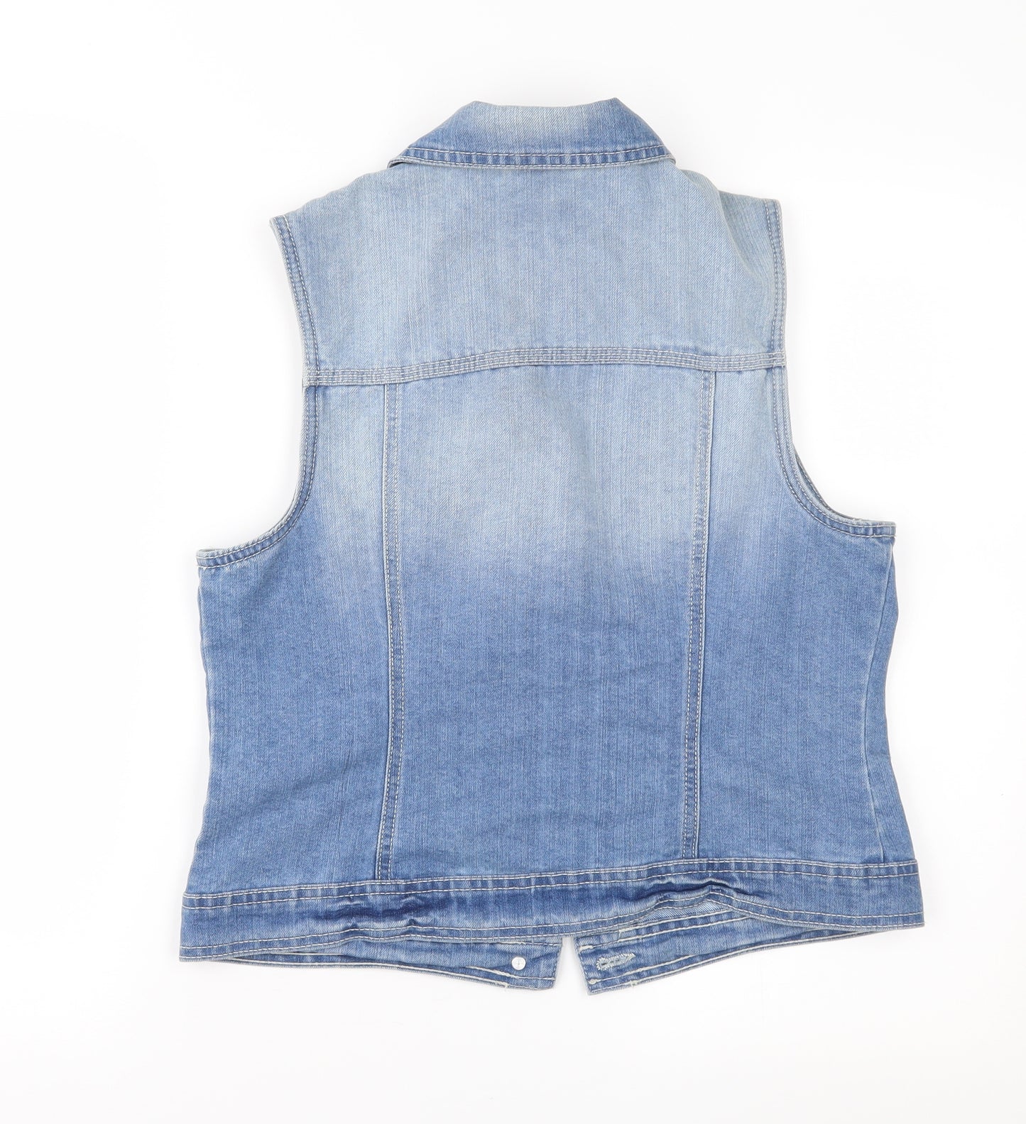 F&F Womens Blue  Denim Jacket Waistcoat Size 12