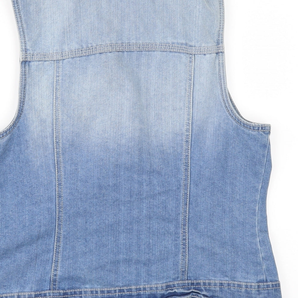 F&F Womens Blue  Denim Jacket Waistcoat Size 12