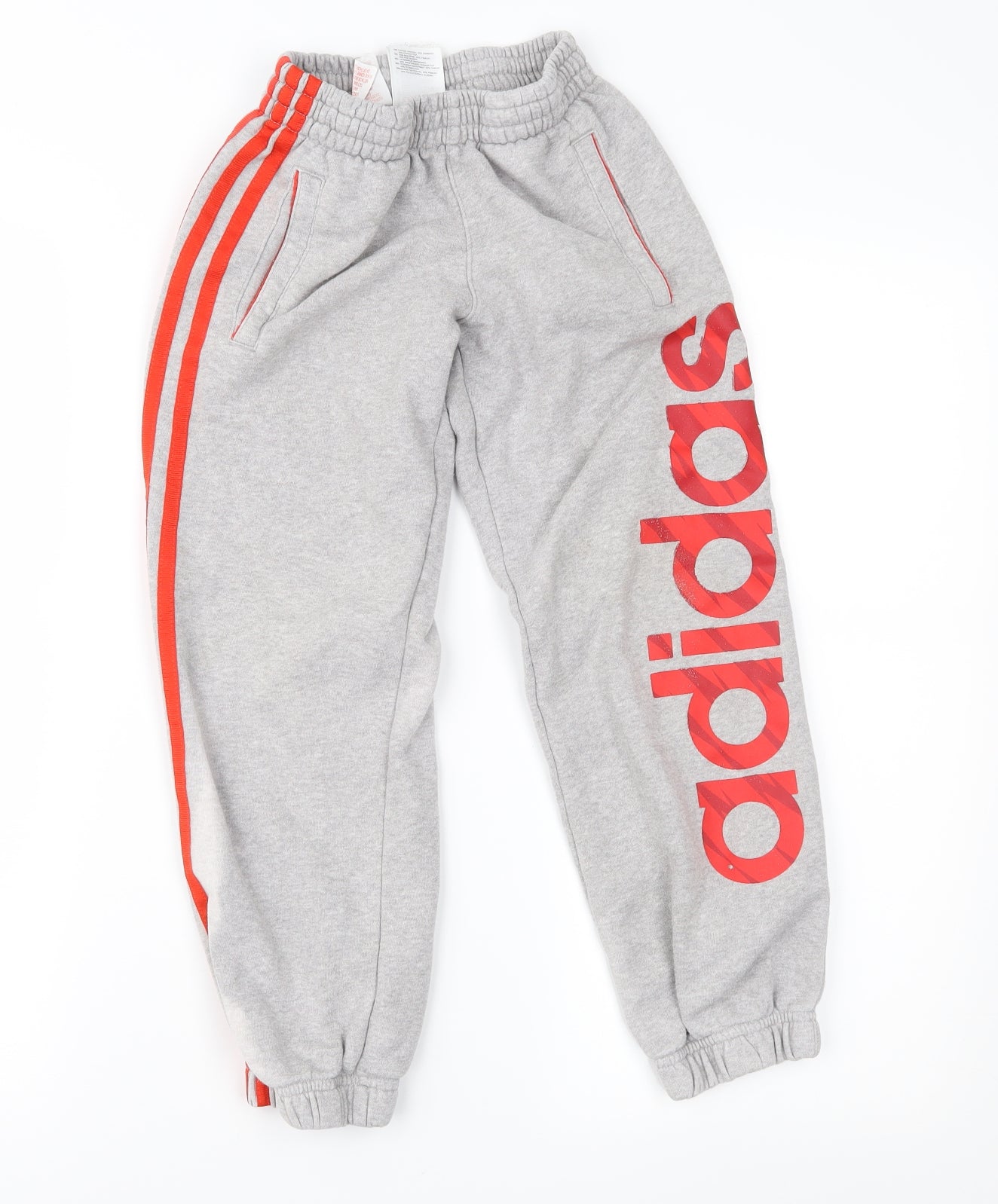 adidas Boys Grey Geometric  Jogger Trousers Size 7-8 Years
