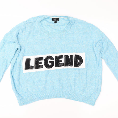 Topshop Womens Blue  Knit Pullover Jumper Size 8