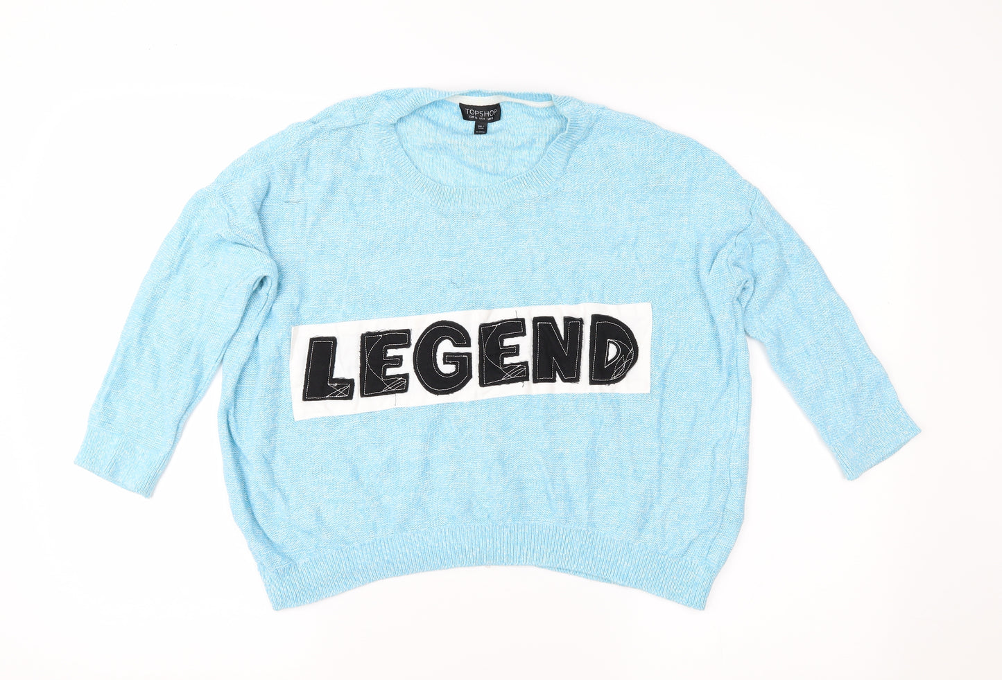 Topshop Womens Blue  Knit Pullover Jumper Size 8