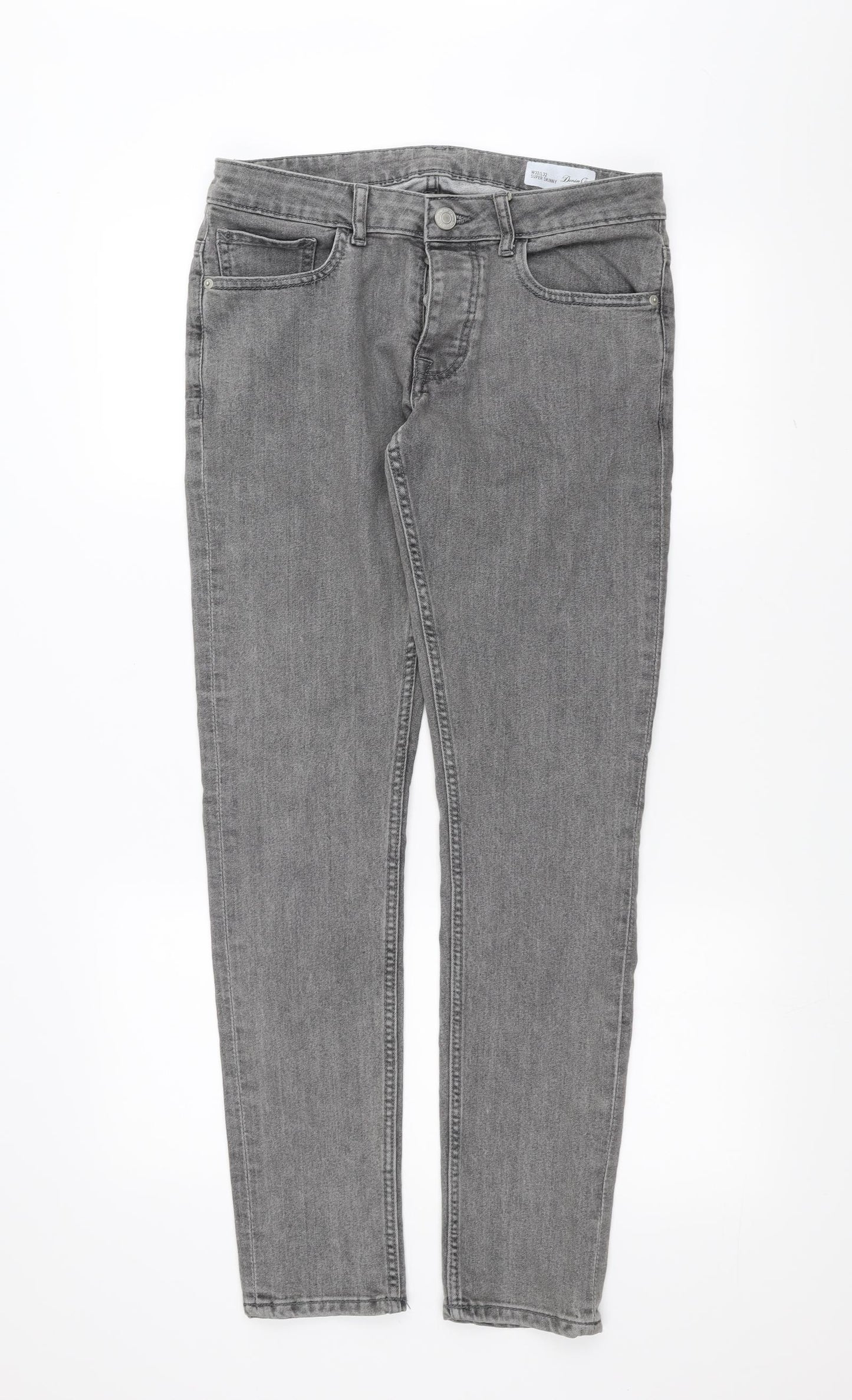 Primark Mens Grey  Denim Skinny Jeans Size 32 in L32 in