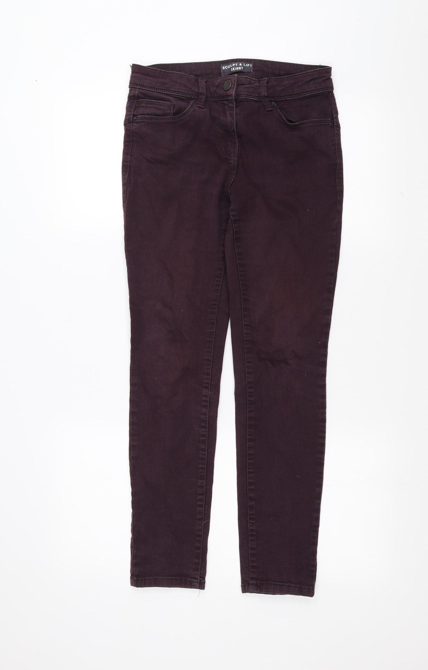 Marks and Spencer Womens Purple  Denim Skinny Jeans Size 10 L27 in - sculpt & lift