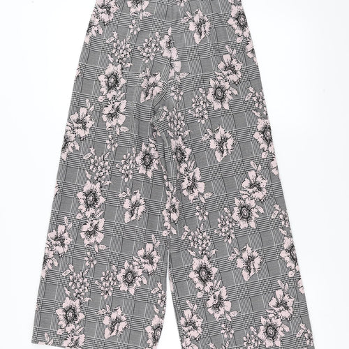 Primark Womens Grey Floral  Trousers  Size 10 L23 in - wide leg cropped