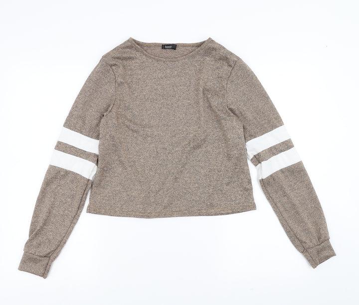 Boohoo Womens Brown   Pullover Jumper Size M
