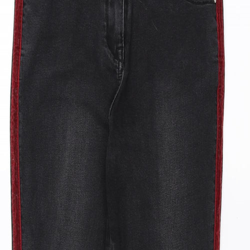 Matalan Womens Black  Denim Skinny Jeans Size 12 L26 in - velvet stripe