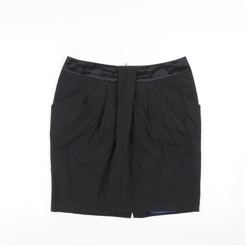 NEXT Womens Black Check  Straight & Pencil Skirt Size 10
