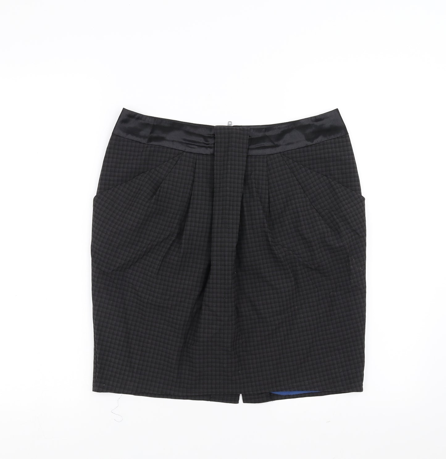 NEXT Womens Black Check  Straight & Pencil Skirt Size 10