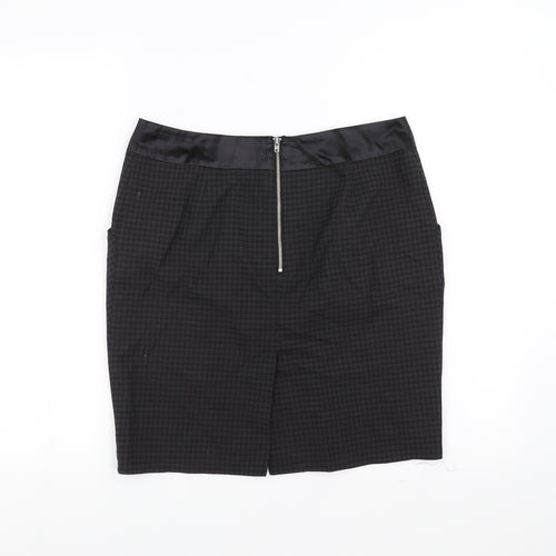NEXT Womens Black Check  Straight & Pencil Skirt Size 10