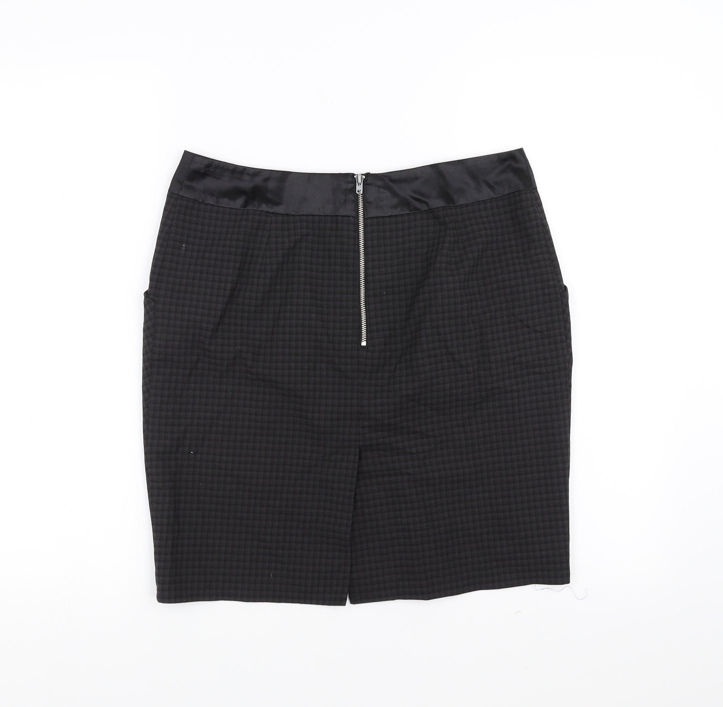 NEXT Womens Black Check  Straight & Pencil Skirt Size 10