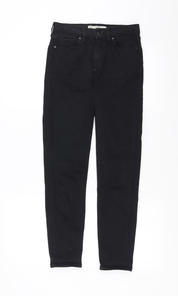 Topshop Womens Black Denim Skinny Jeans Size 26 in L30 in