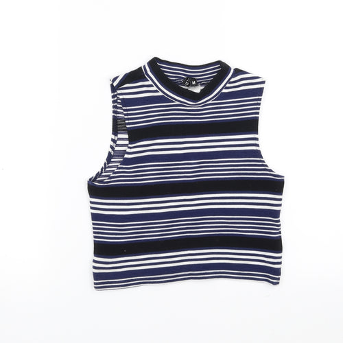 Divided by H&M Womens Blue Striped  Basic Tank Size M