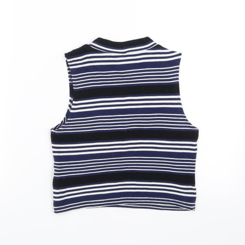 Divided by H&M Womens Blue Striped  Basic Tank Size M