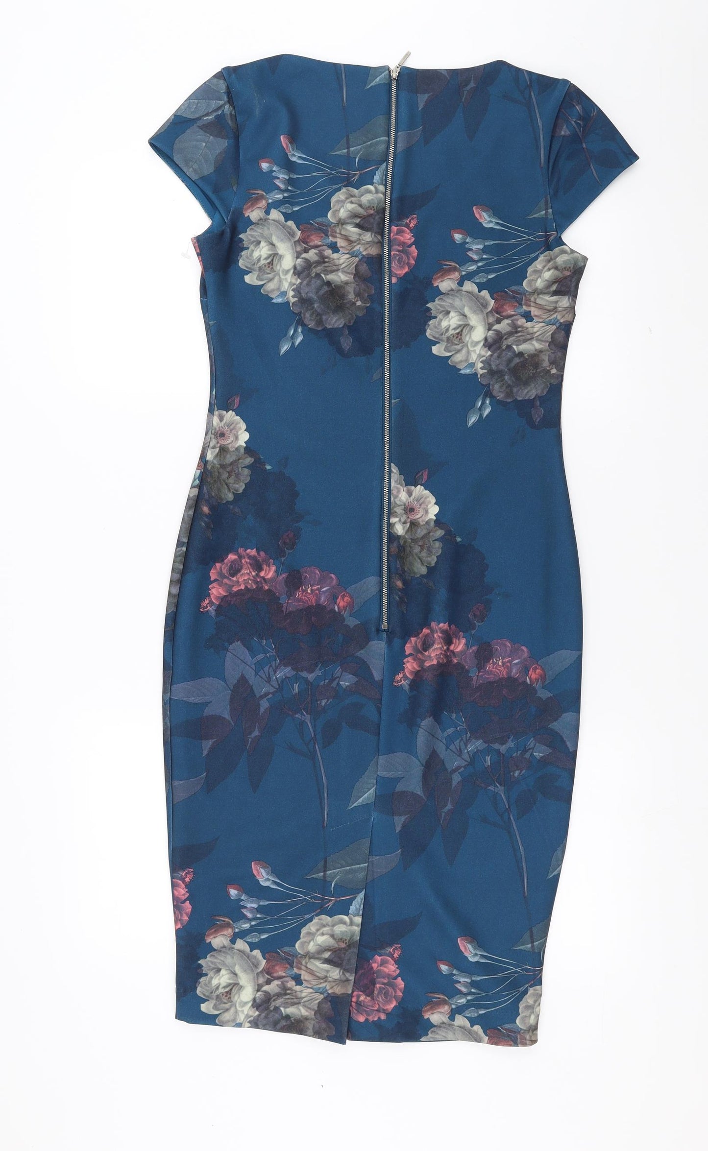 NEXT Womens Blue Floral  Pencil Dress  Size 8