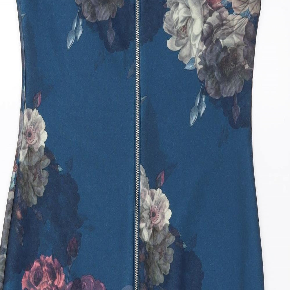 NEXT Womens Blue Floral  Pencil Dress  Size 8