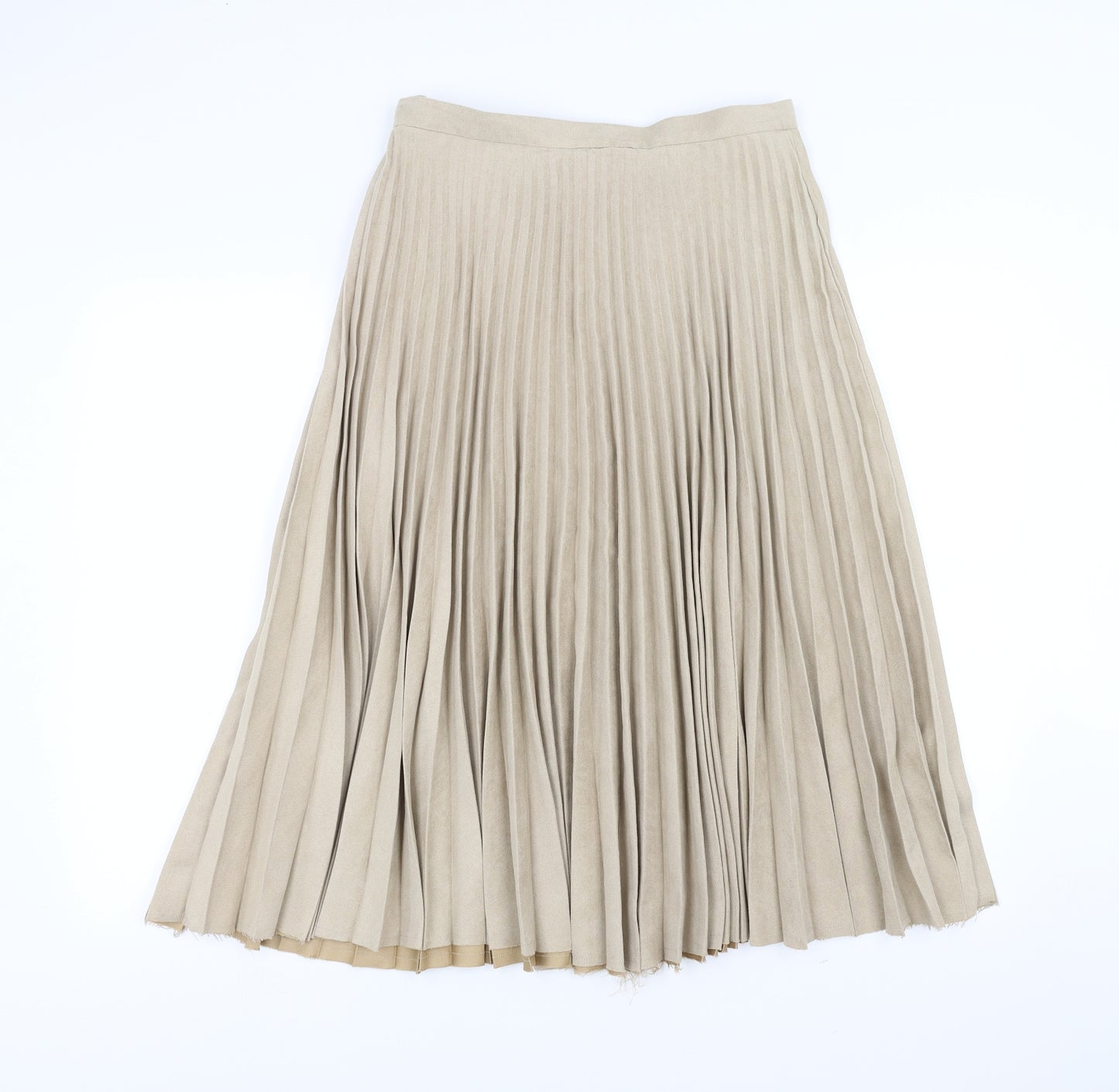 Warehouse Womens Beige   A-Line Skirt Size 12  - pleated