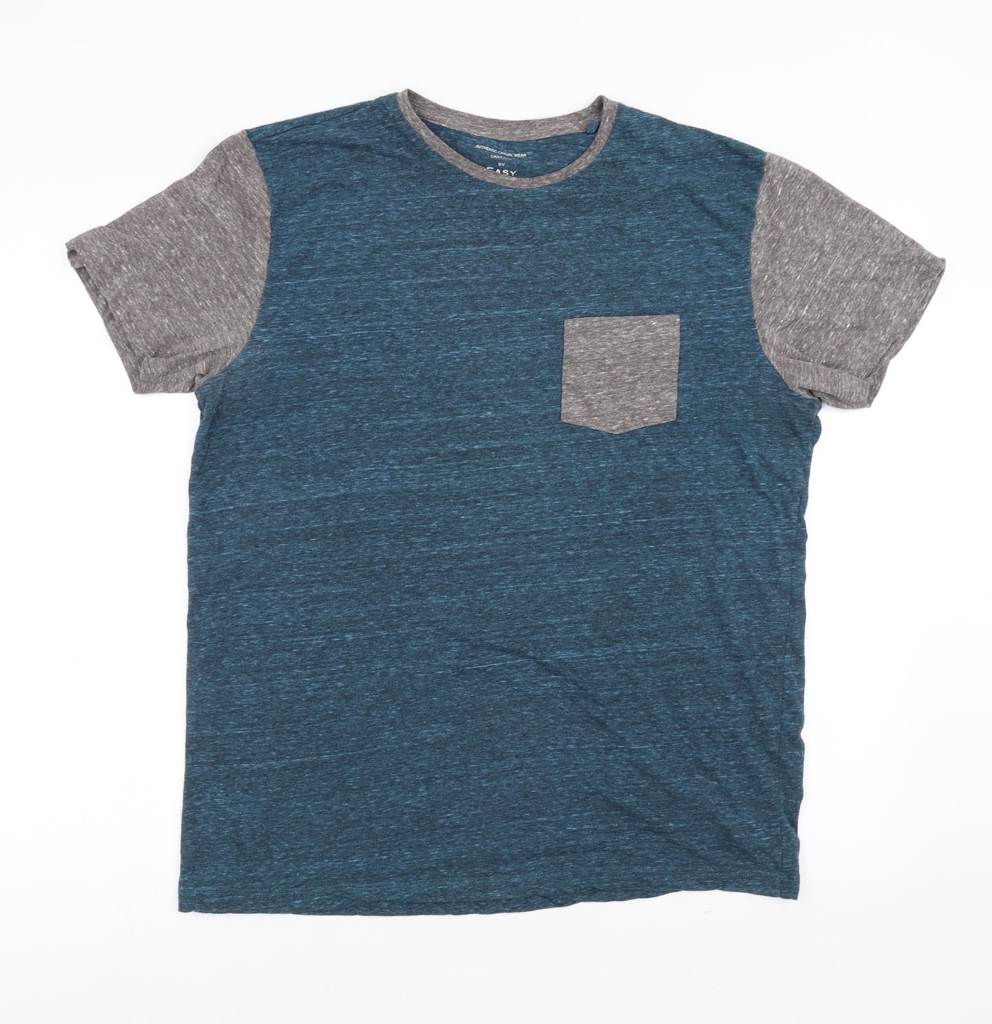 Easy Mens Blue    T-Shirt Size L