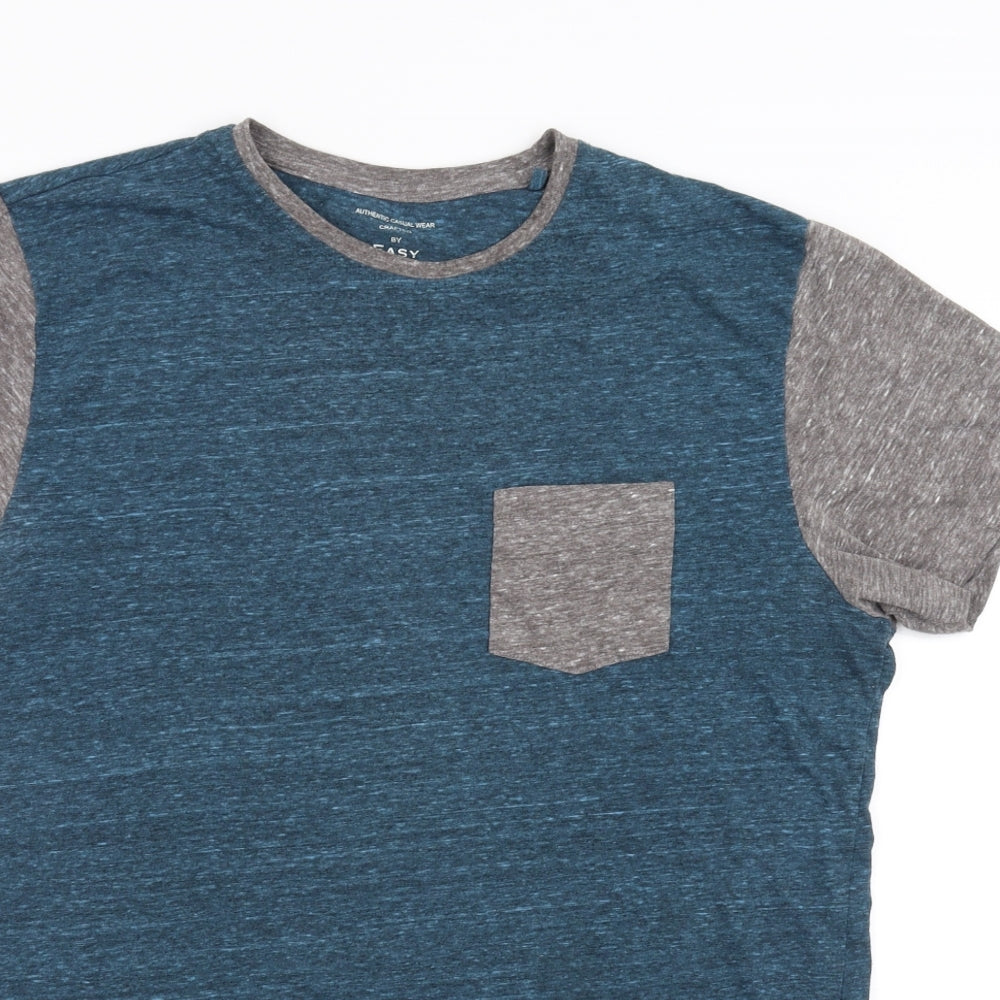 Easy Mens Blue    T-Shirt Size L