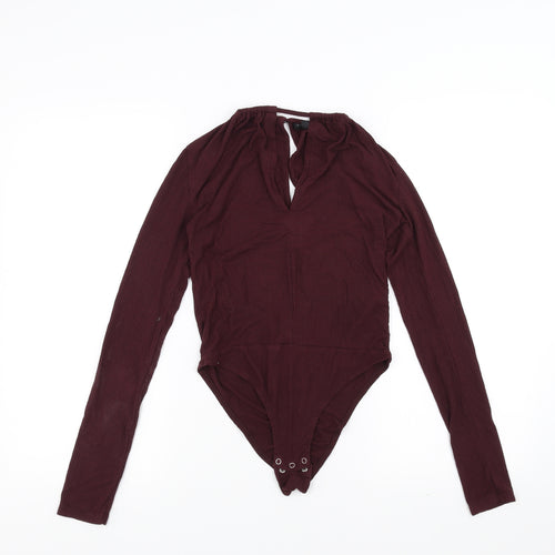 Topshop Womens Purple   Bodysuit One-Piece Size 8