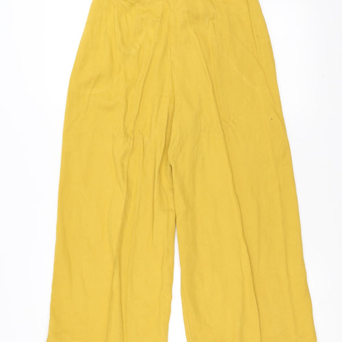 Oasis Womens Yellow   Trousers  Size 8 L22 in - wide leg cropped
