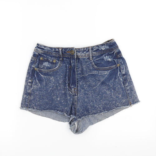 Blonde & Blonde  Womens Blue  Denim Hot Pants Shorts Size 10 - distressed hem