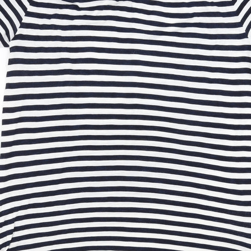 George Womens Blue Striped  Basic Blouse Size 12