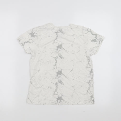 Primark Boys White   Basic T-Shirt Size 8-9 Years  - Marble effect