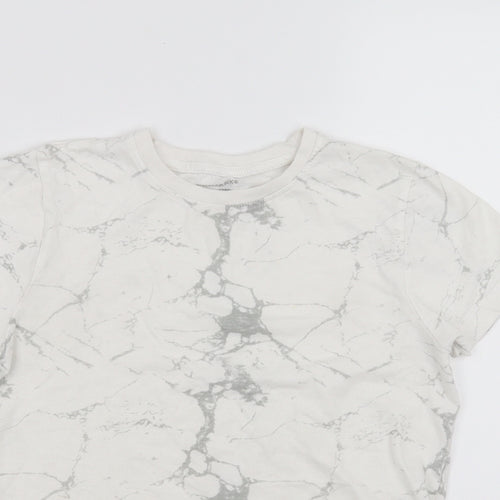 Primark Boys White   Basic T-Shirt Size 8-9 Years  - Marble effect