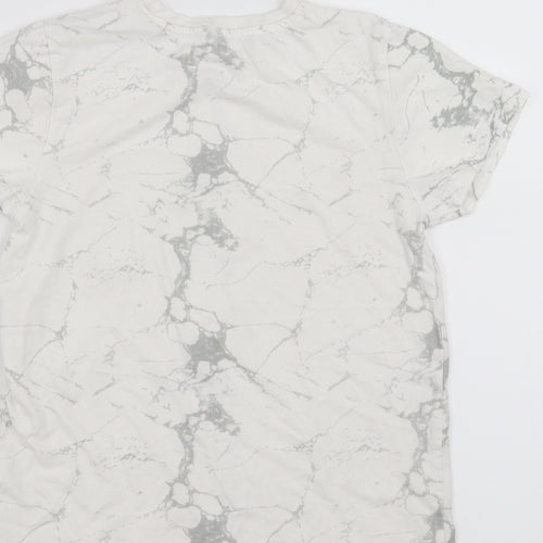 Primark Boys White   Basic T-Shirt Size 8-9 Years  - Marble effect
