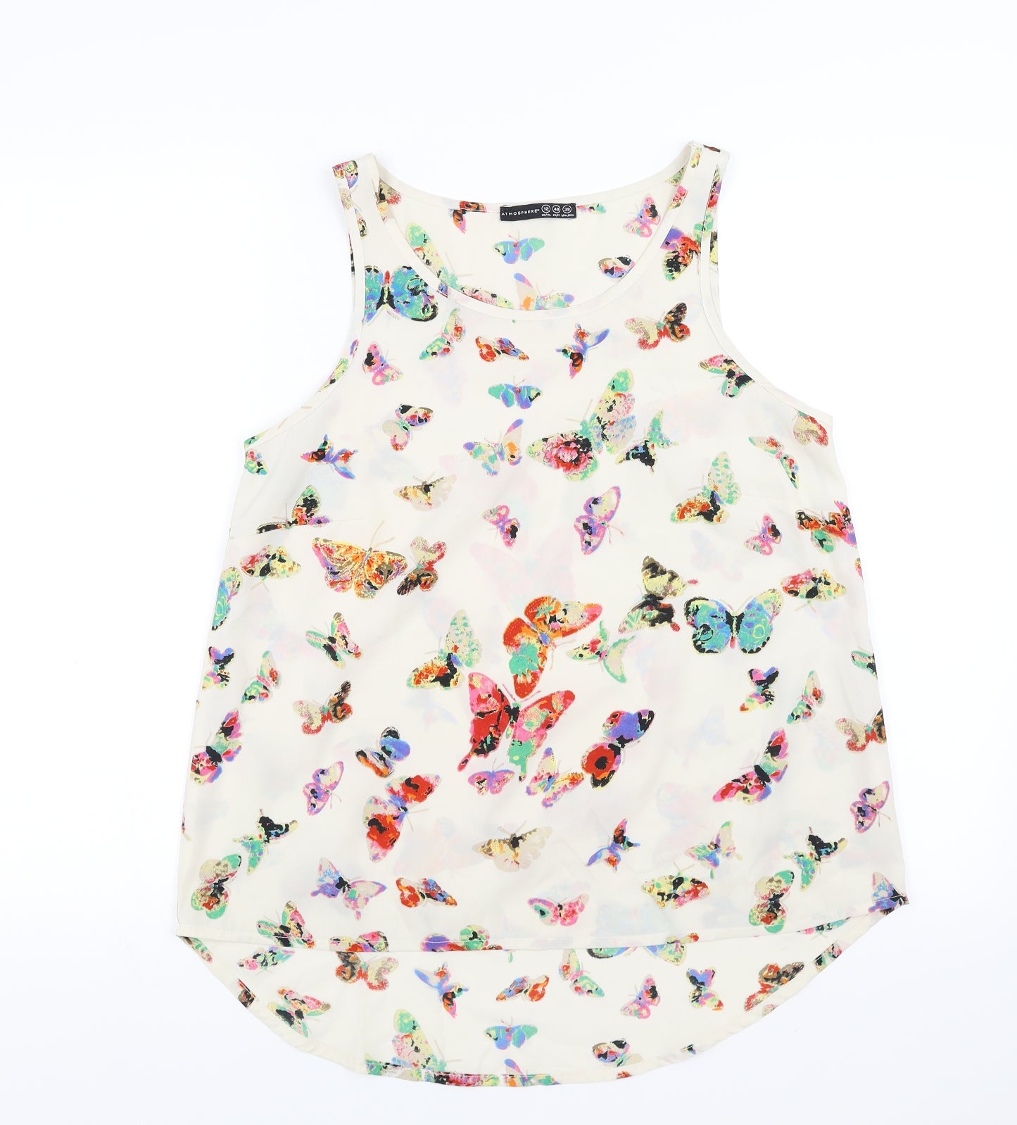 Primark Womens Ivory   Basic Blouse Size 12  - butterflies