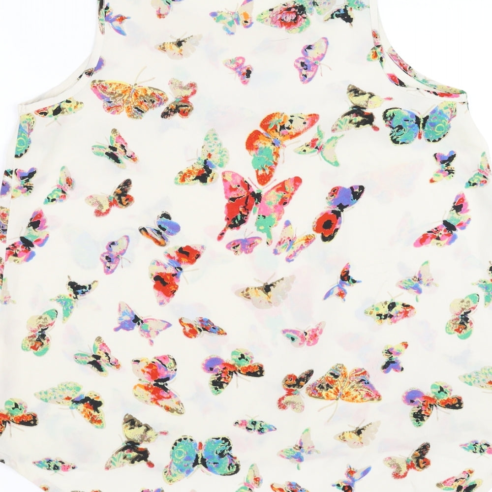 Primark Womens Ivory   Basic Blouse Size 12  - butterflies