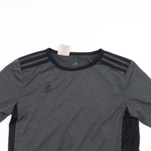 adidas Boys Grey   Basic T-Shirt Size 11-12 Years  - Climalite