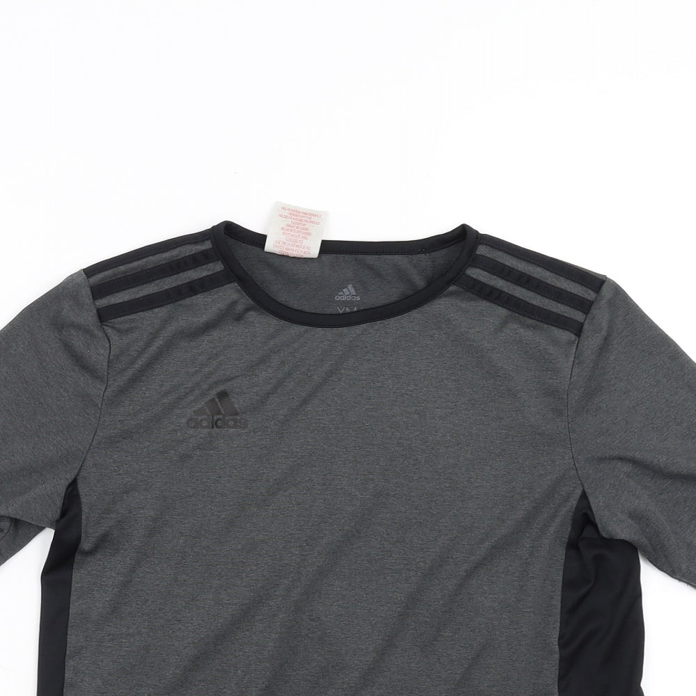 adidas Boys Grey   Basic T-Shirt Size 11-12 Years  - Climalite