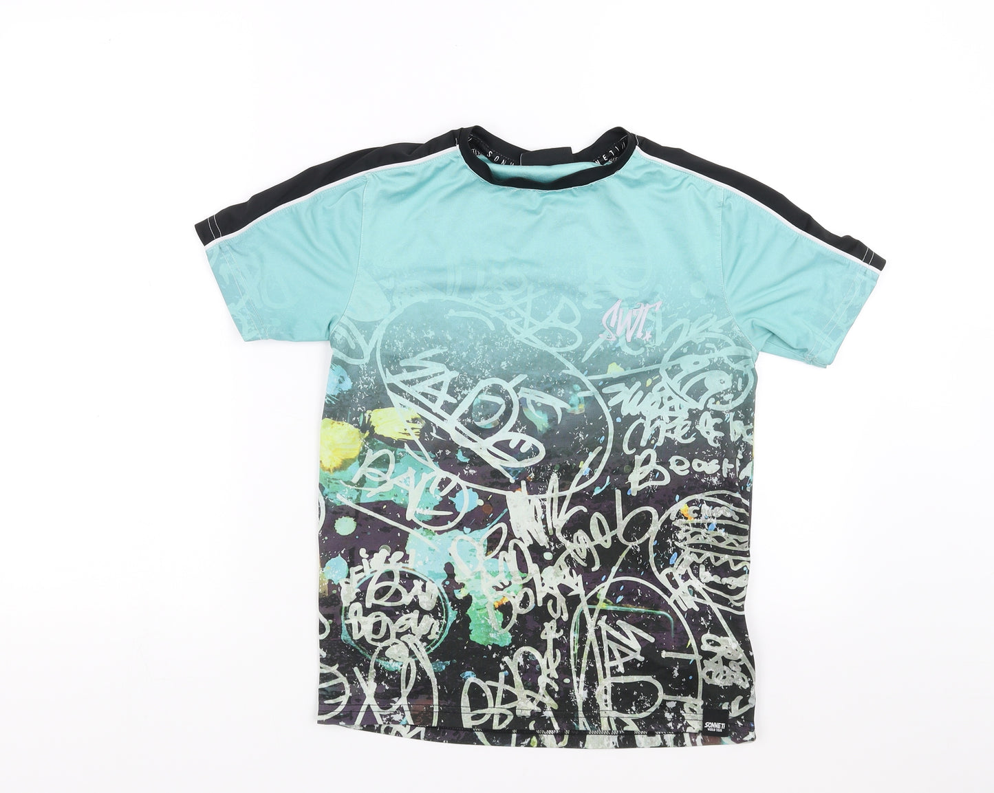 Sonneti Boys Blue   Basic T-Shirt Size 10-11 Years  - Graffiti Print