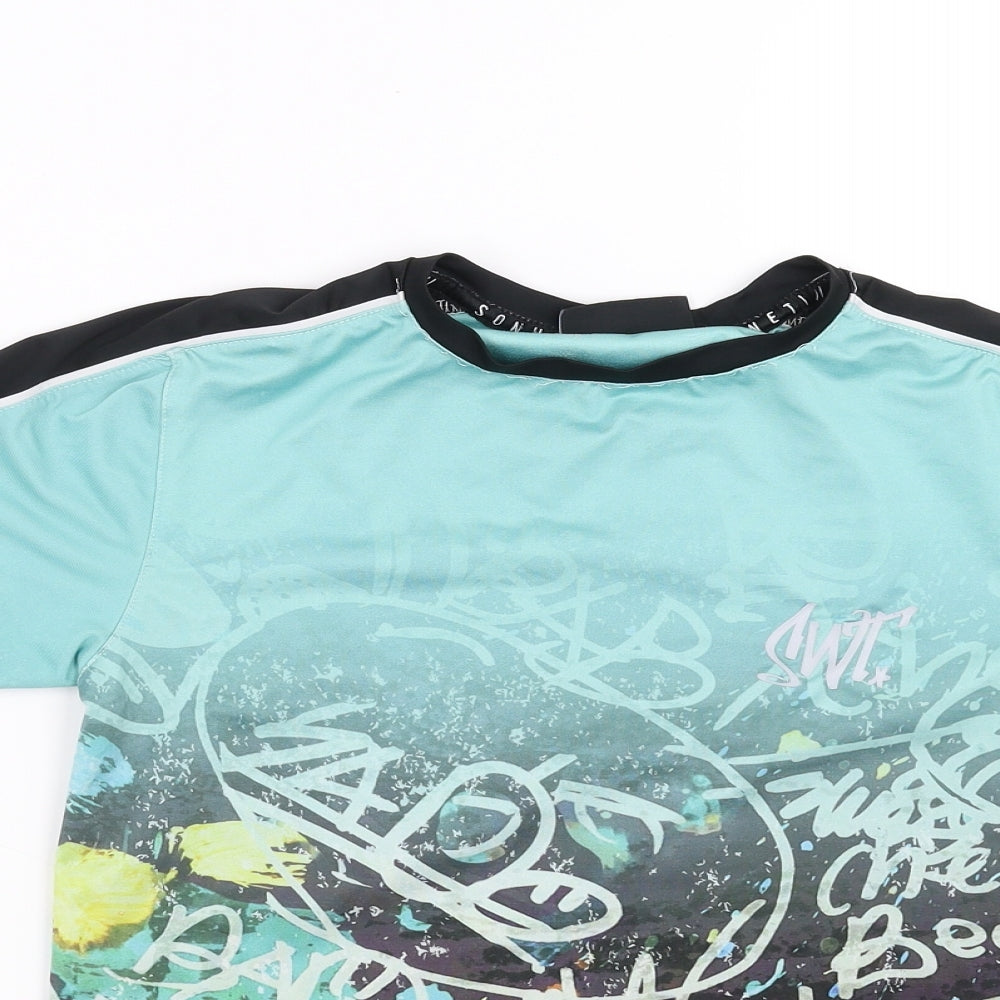 Sonneti Boys Blue   Basic T-Shirt Size 10-11 Years  - Graffiti Print