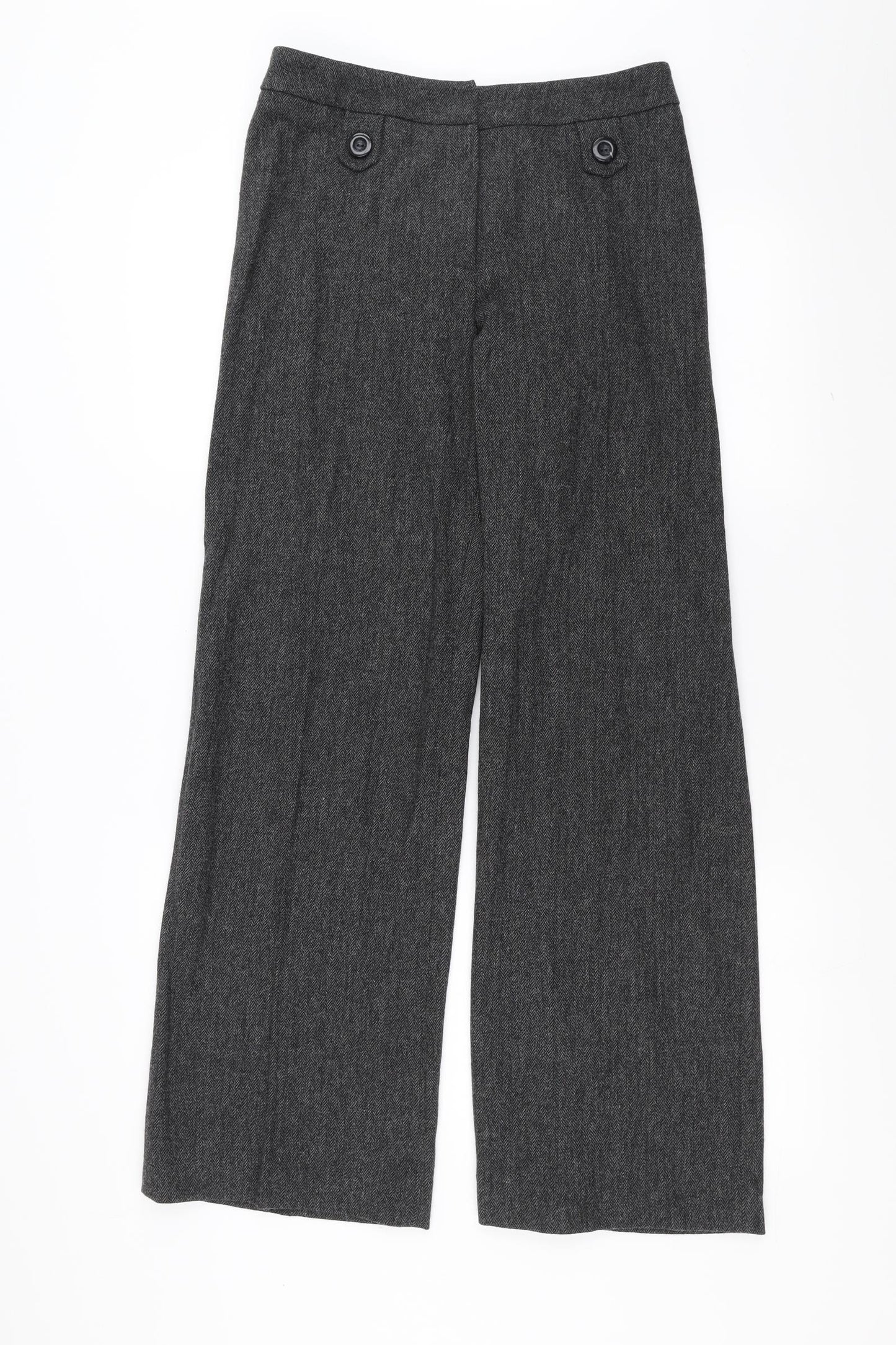 Hobbs Womens Grey Herringbone  Trousers  Size 10 L31 in
