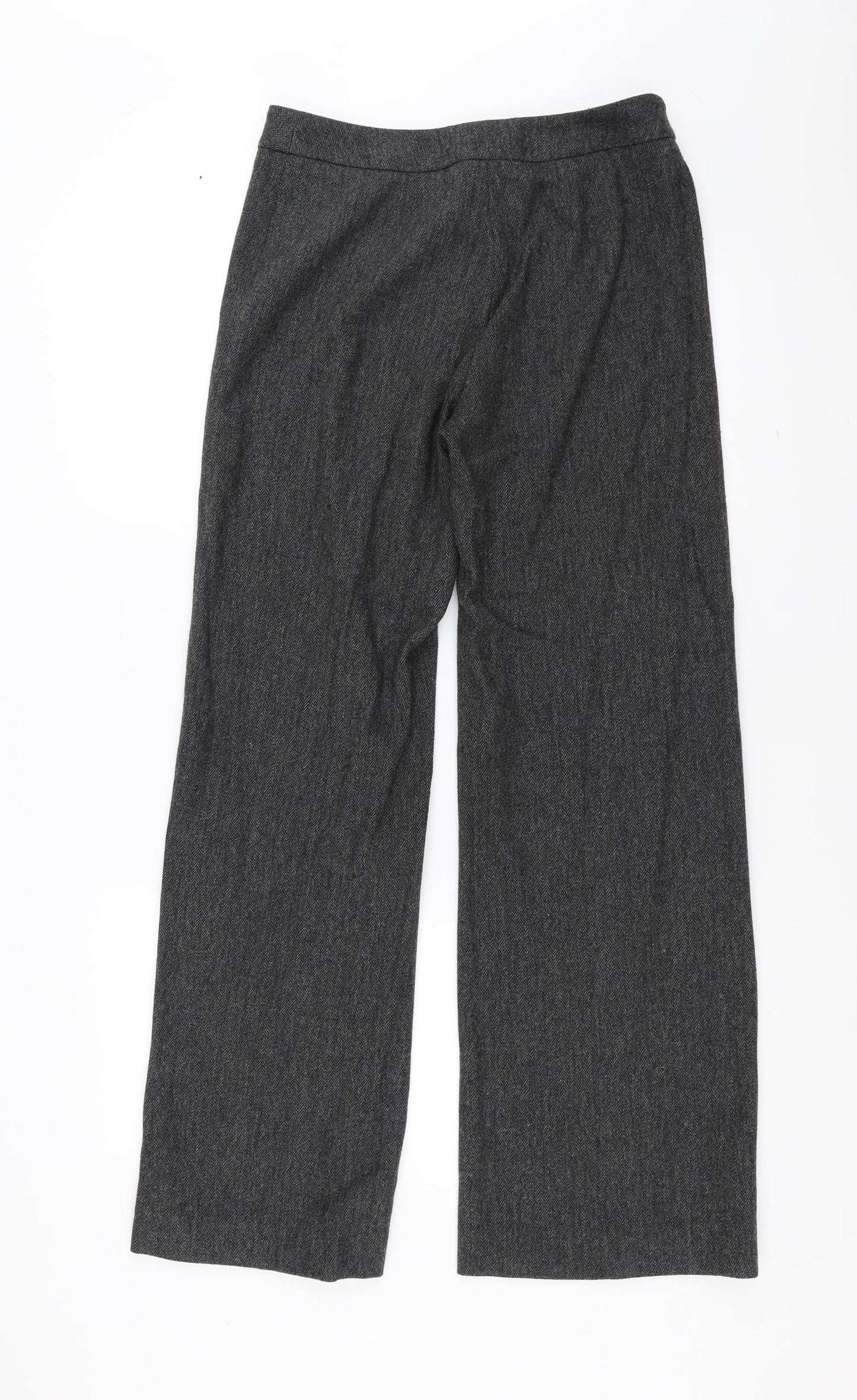 Hobbs Womens Grey Herringbone  Trousers  Size 10 L31 in