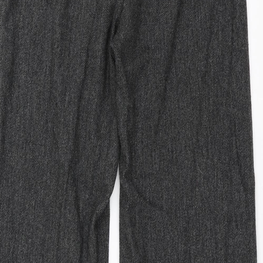 Hobbs Womens Grey Herringbone  Trousers  Size 10 L31 in