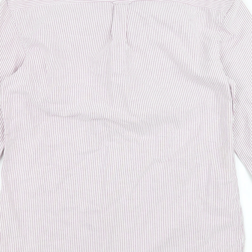 Marks and Spencer Mens Pink Striped   Button-Up Size S
